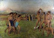 Edgar Degas Young Spartans exercising oil